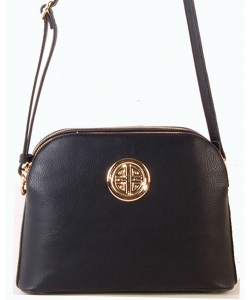 Messenger Handbag Design Faux Leather WU040NC BLACK